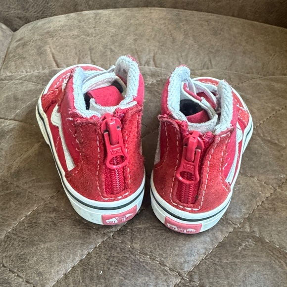 Vans Kids Red and White High-Top Sneakers - Picture 3 of 5